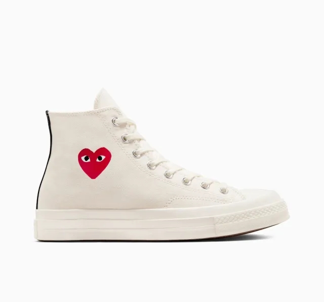 Sneakers Converse X Comme Des Garçons Play Chuck 70 Hi Milk/ Red/ Black Eur 36.5
