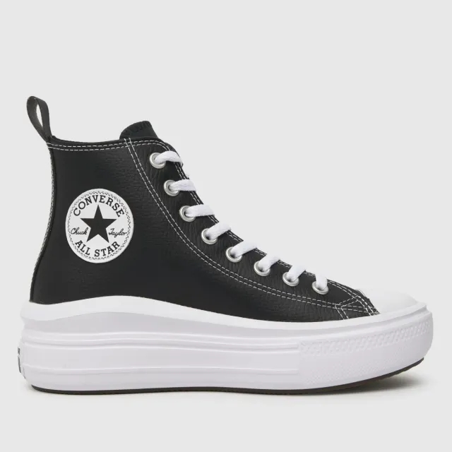 Converse black all star hi move leather Girls Youth trainers
