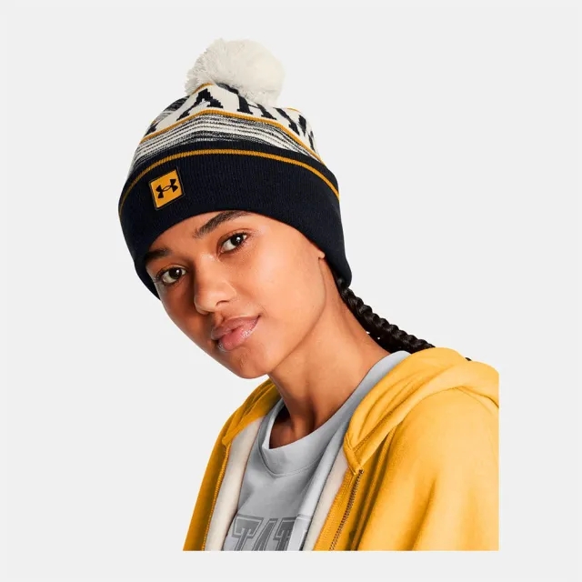 Men's  Under Armour  Halftime Pom Beanie Summit White / Golden Yellow / Black OSFM