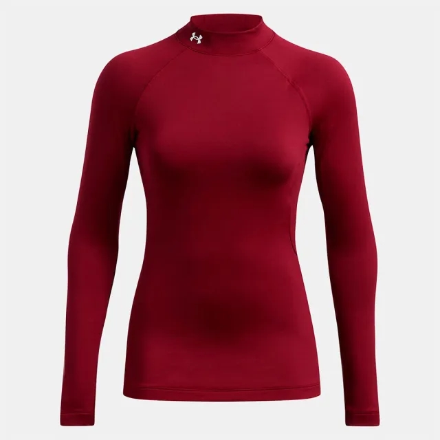 Under Armour Women's ColdGear® Mock Neck Long Sleeve Cardinal / White L