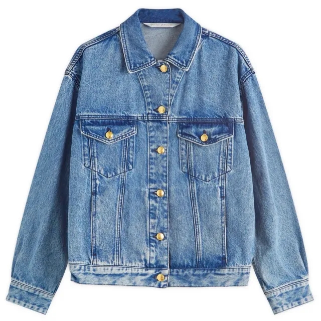 Palm Angels Women's Jungle Denim Over Jacket Blue/Green