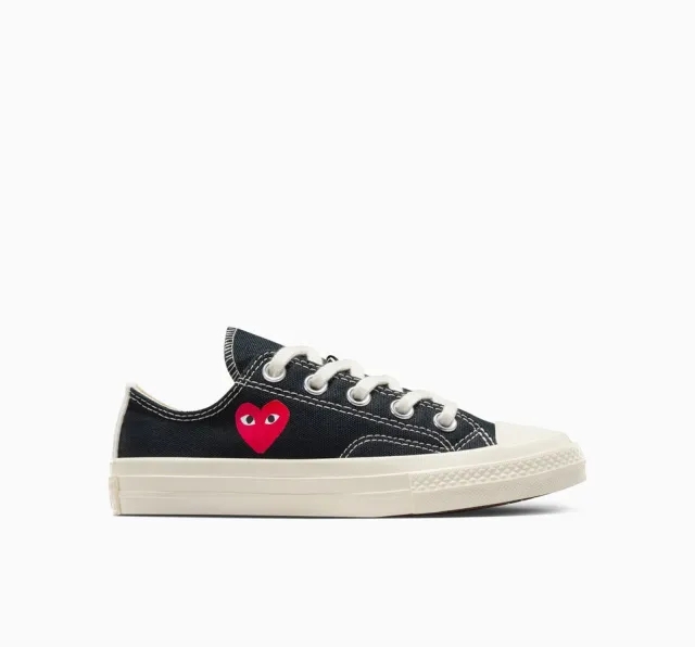 Converse PLAY Comme des Garçons Single Heart Chuck 70 - Black, Cream, Red