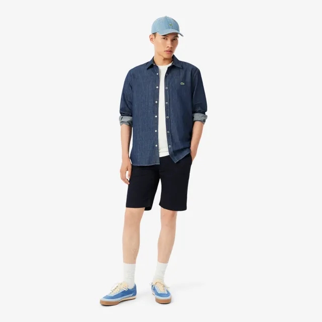 Lacoste Slim Fit Stretch Cotton Chino Shorts - Navy Blue