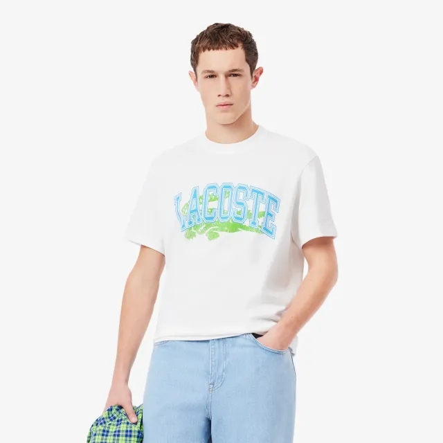 Lacoste Cotton Jersey Signature T-shirt - White