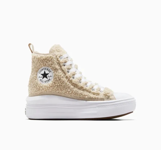 Converse Chuck Taylor All Star Move Platform Sherpa - Black, White