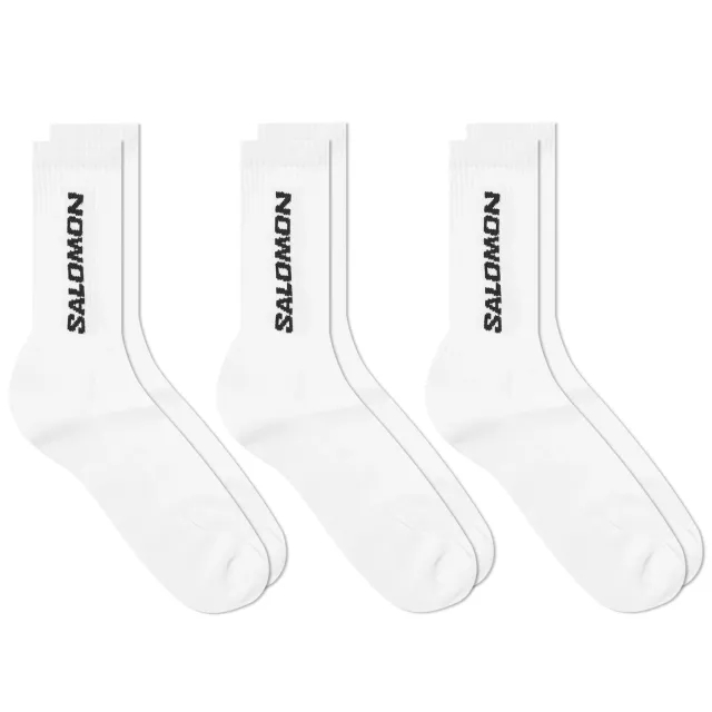 Salomon S LAB Everyday Crew 3-Pack Sock (White/White/White - 7.5-10) - Size 7.5-10