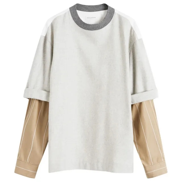 Dries Van Noten Men's Carrow Wool Cashmere Sweatshirt Light Grey