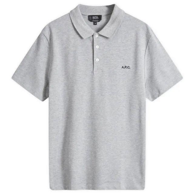 A.P.C. Men's Carter Logo Polo Heather Grey