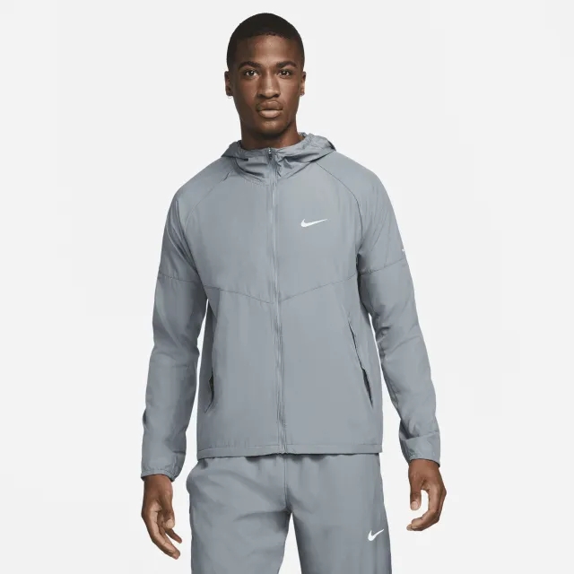 Nike Miler Men's Repel Running Jacket - Grey - Recycled Polyester