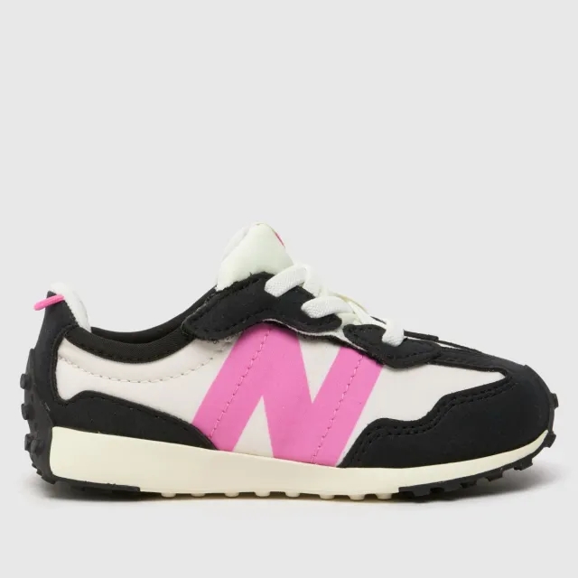 New Balance black & pink 327 Girls Toddler trainers