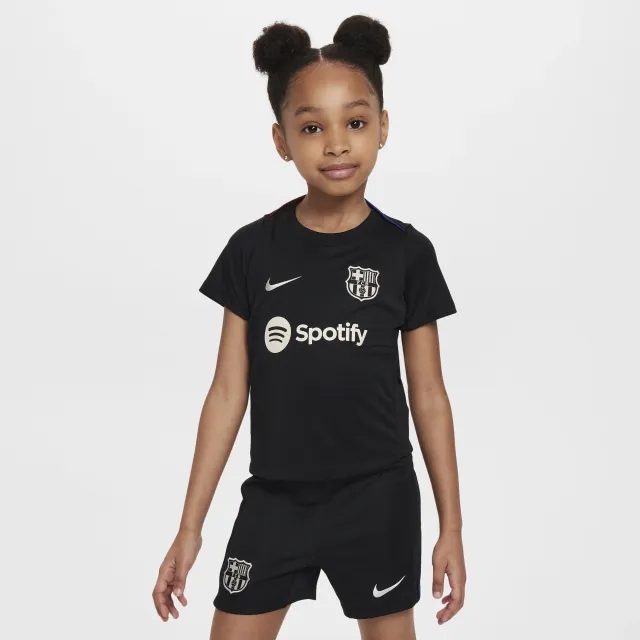 F.C. Barcelona Academy Pro Younger Kids' Nike Dri-FIT Football Short-Sleeve Top - Black