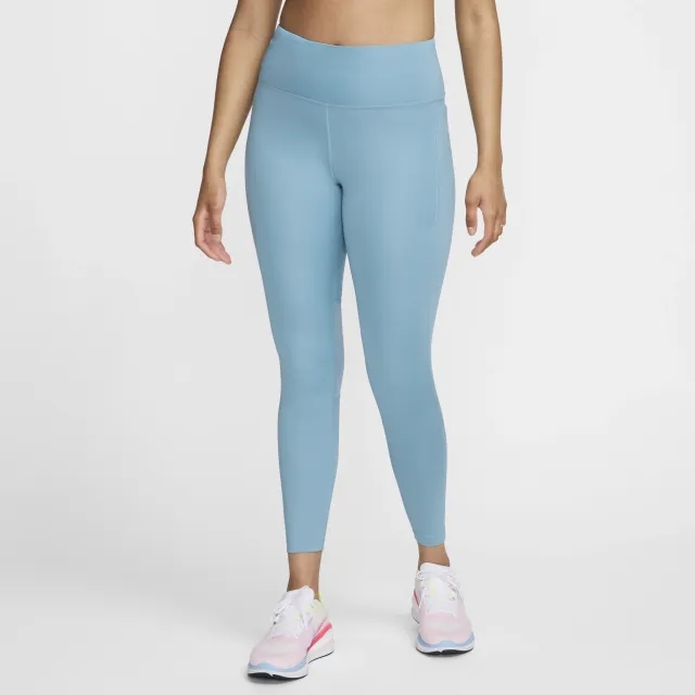 Nike Women's Epic Fast Pocket Running Leggings - Denim Turquoise - L - Blue - Size: Large