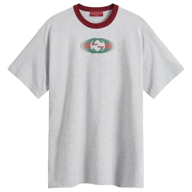 Gucci Men's Back Logo T-Shirt Grey Melange