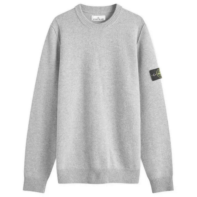 Stone Island Men's Reverse Seam Lambswool Crew Neck Jumper Melange Grey