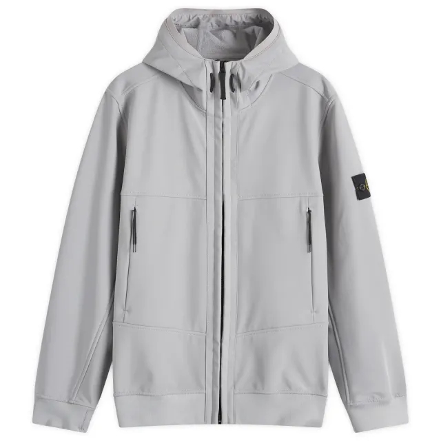 Stone Island Men's Soft Shell-R Hooded Jacket Grey