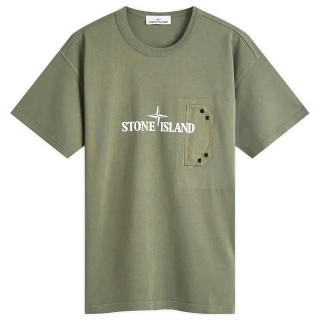 Stone Island Men's Pocket Detail Logo T-Shirt Musk
