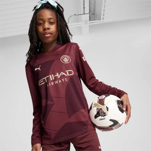 PUMA Manchester City 24/25 Third Long Sleeve Jersey Youth Shirt, Dark Jasper