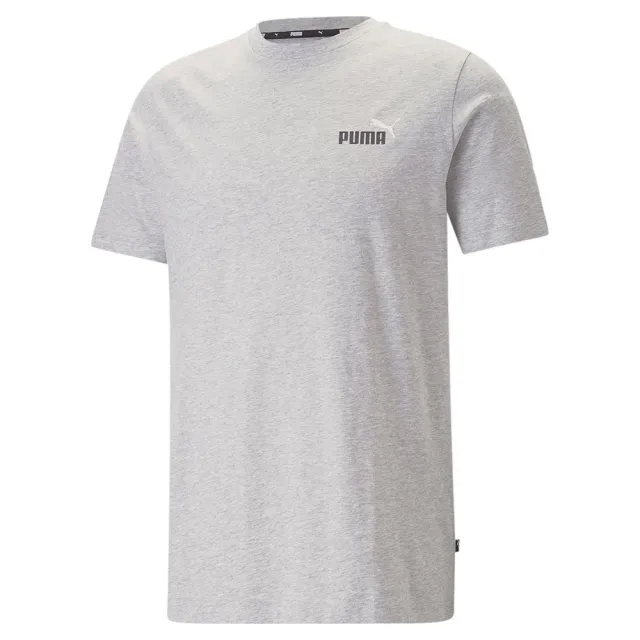 Puma Ess+ 2 Col Small Logo Tee Light Gray Heather - ['Grey']