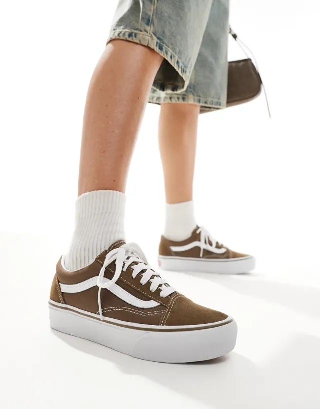 Vans - Old Skool Platform Shoes, Woman, Brown