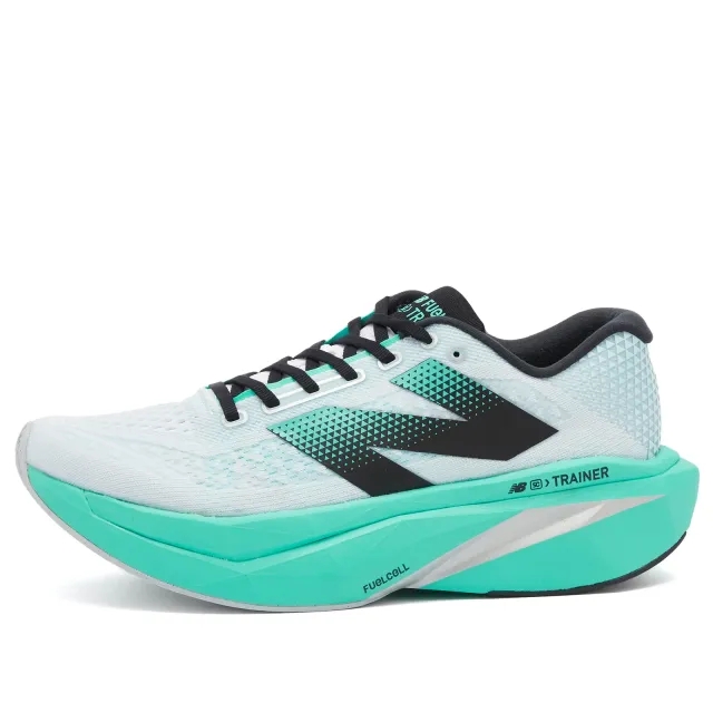 New Balance Men's FuelCell SuperComp Trainer v3 in White/Green Synthetic