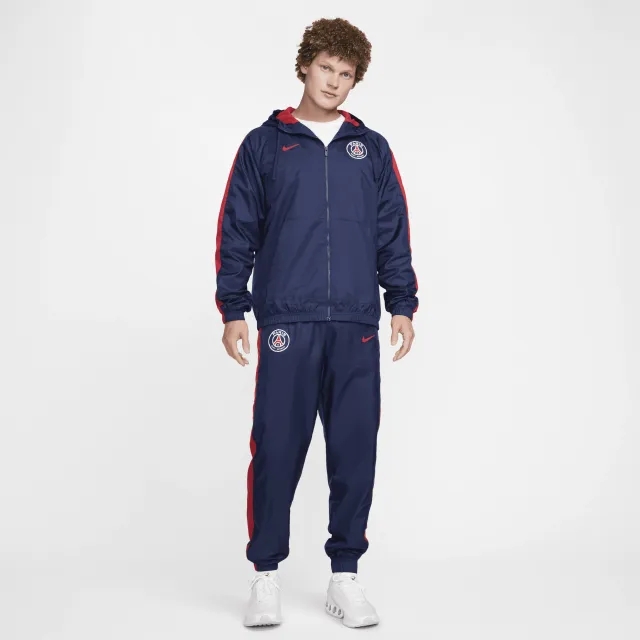 Paris Saint-Germain Men's Nike Football Hooded Woven Tracksuit - Blue - Nylon