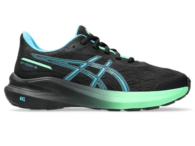 ASICS GT-1000 13 GS Stability Running Shoe Kids - Black, Green