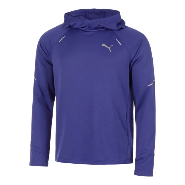 Puma RUN Grid Fleece Mens Hoodie - Blue