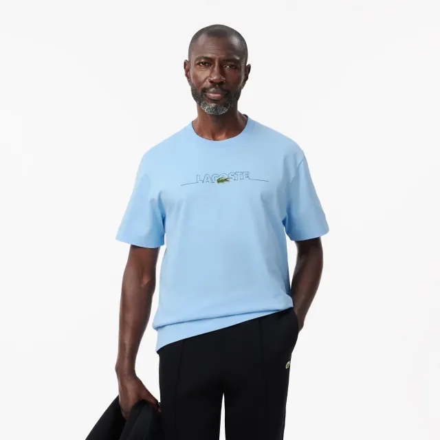 Lacoste French Made Embroidered T-shirt - Pale Blue