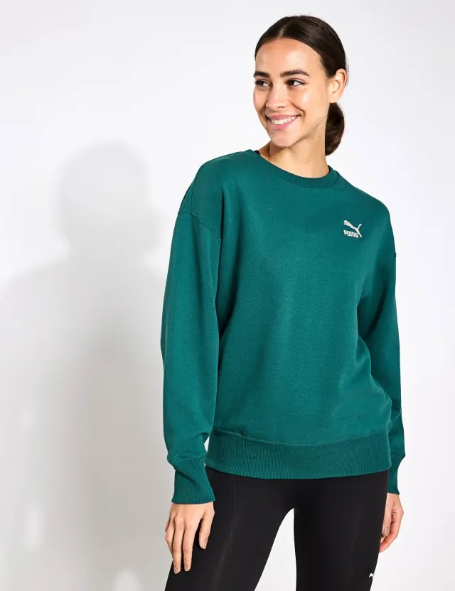PUMA BETTER CLASSICS Relaxed Crew - Cold Green - Size: XL