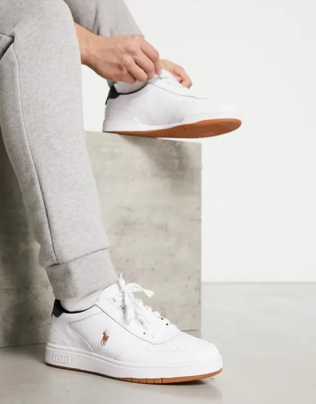 Polo Ralph Lauren  POLO CRT PP-SNEAKERS-LOW TOP LACE  women's Shoes (Trainers) in White