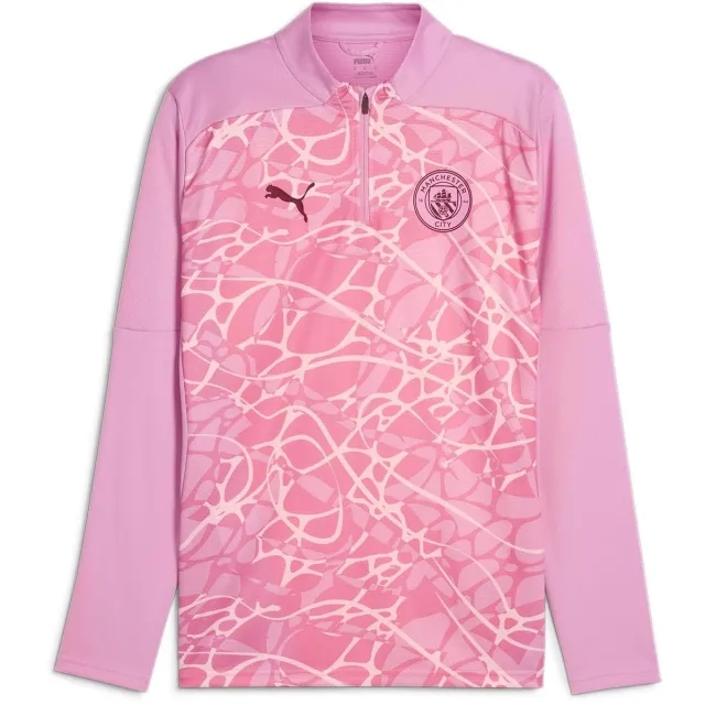 Man City Prematch 1/4 Zip Top (Pink) 2024-2025 Men's Size: Small Manchester City Made By: Puma