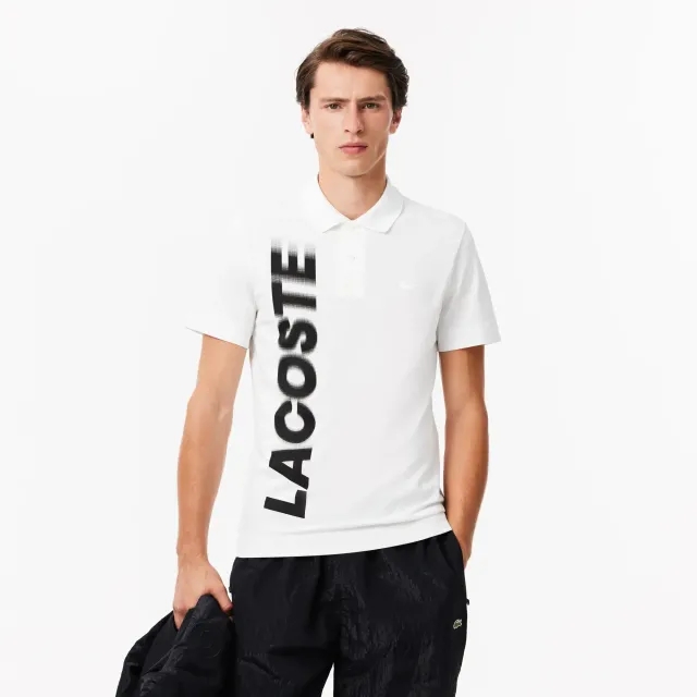 Regular Fit Lacoste Movement Printed Polo Shirt - White