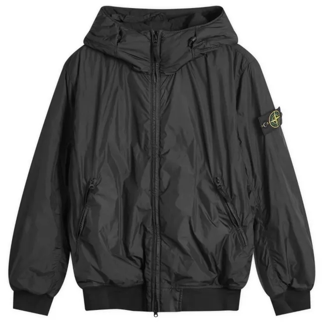Stone Island Men's Crinkle Reps Hooded Primaloft-TC Jacket Black