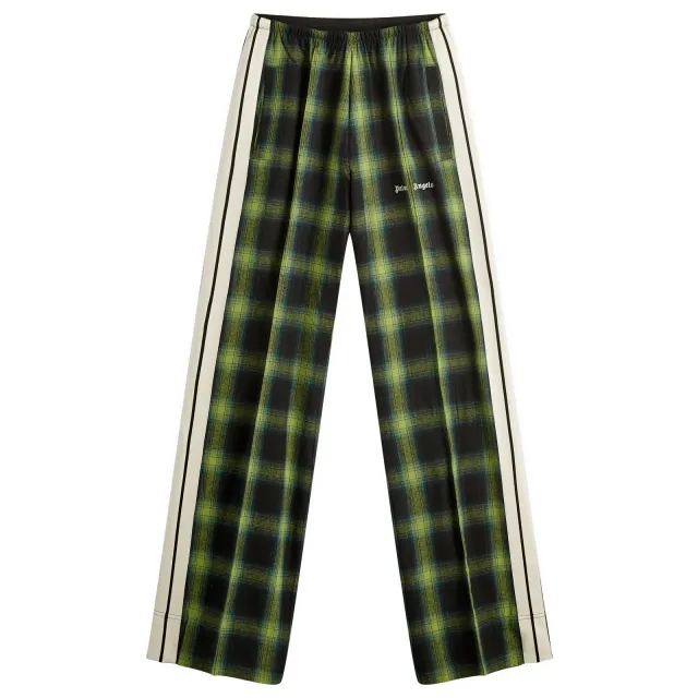 Palm Angels Women's Classic Logo Check Loose Pants Green