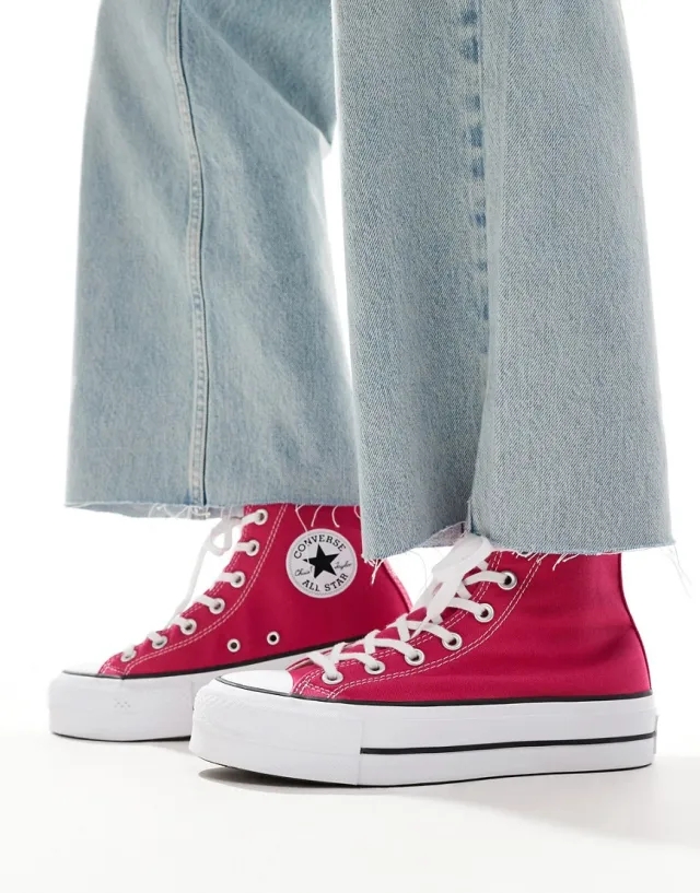 Converse Chuck Taylor All Star Lift Hi Trainers In Pink