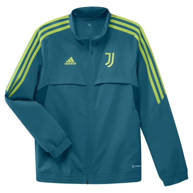 Juventus Presentation Jacket (Active Teal) - Kids 2022-2023 Blue Size: 9-10 Made By: Adidas