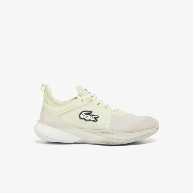 Lacoste Women's AG-LT23 Lite Tennis Shoes - White / Light Yellow