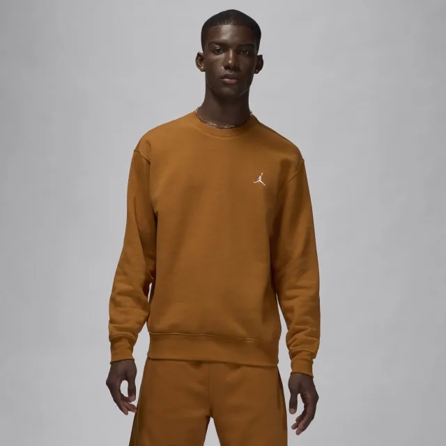 Nike Jordan Brooklyn Fleece Men's Crew-Neck Sweatshirt - Brown - Cotton/Polyester