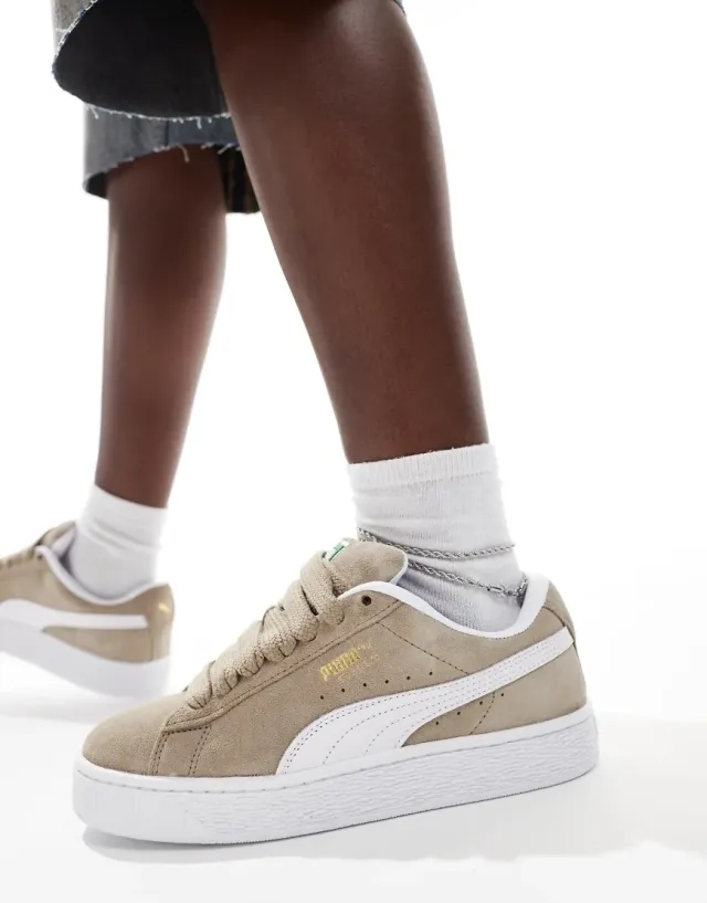 PUMA suede xl trainers in khaki