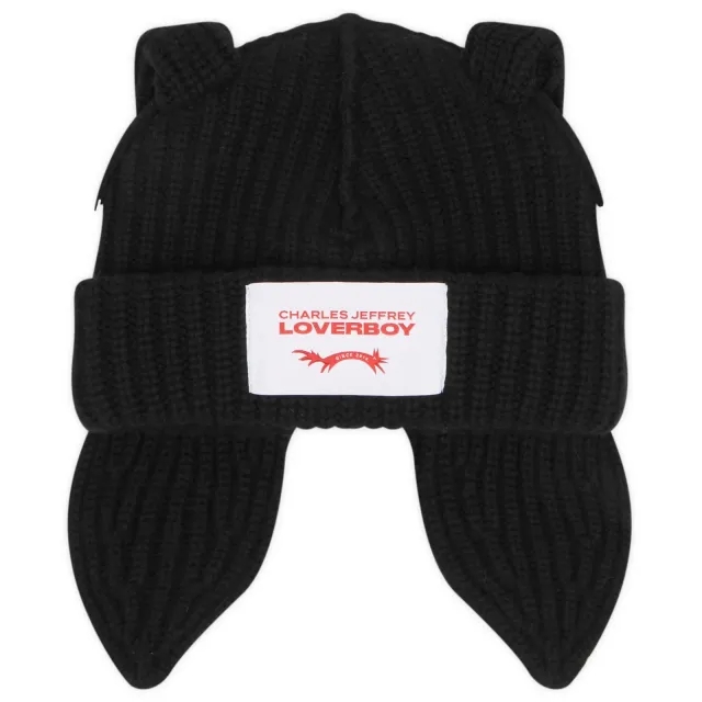 Charles Jeffrey Women's Chunky Rabbit Beanie Hat Black