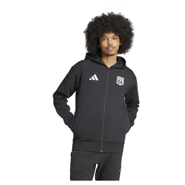 Olympique Lyon Anthem Jacket (Black) 2024-2025 Men's Size: Small Made By: Adidas