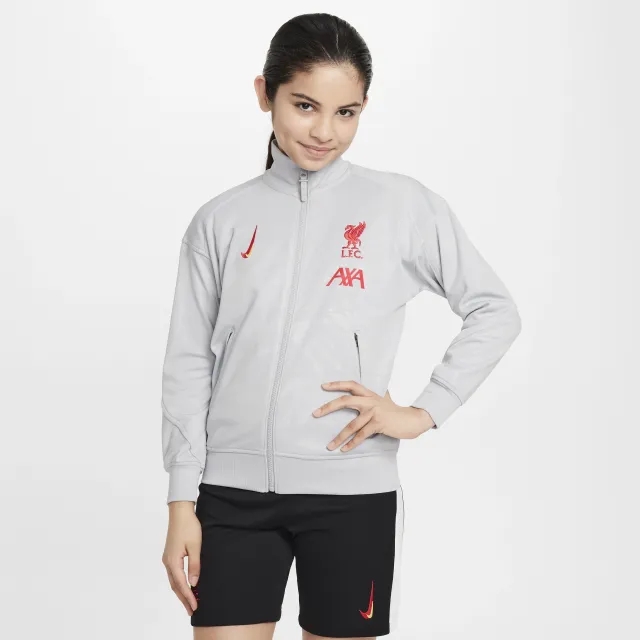 Liverpool F.C. Academy Pro Third Older Kids' Nike Dri-FIT Football Anthem Jacket - Grey - Polyester