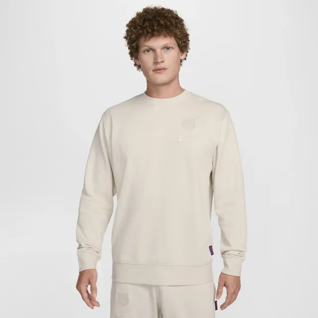 F.C. Barcelona Club Home Men's Nike Football Crew-Neck Sweatshirt - Brown - Cotton/Polyester