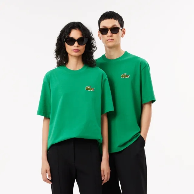 Lacoste Loose Fit Heavy Cotton Badge T-shirt - Fluorine Green