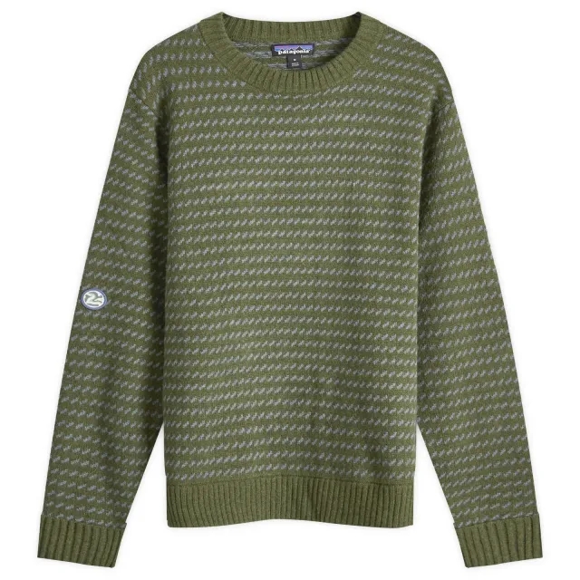 Patagonia Men's Recycled Wool-Blend Jumper Fisherman Stitch Pine Needle Green