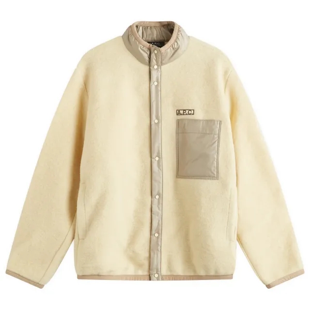 A.P.C. Men's Ewan Wool Fleece Jacket Light Yellow