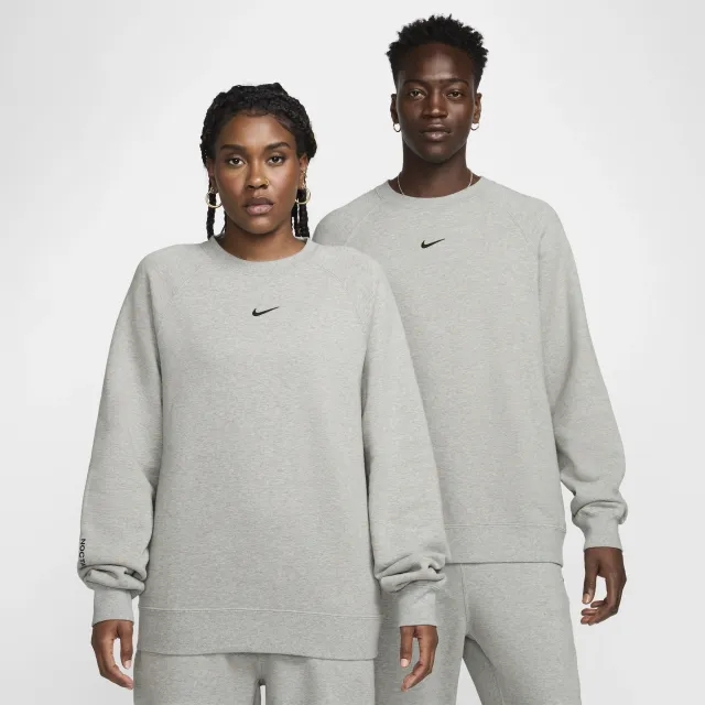 Nike NOCTA Men's Fleece CS Crew - Grey - Cotton/Polyester