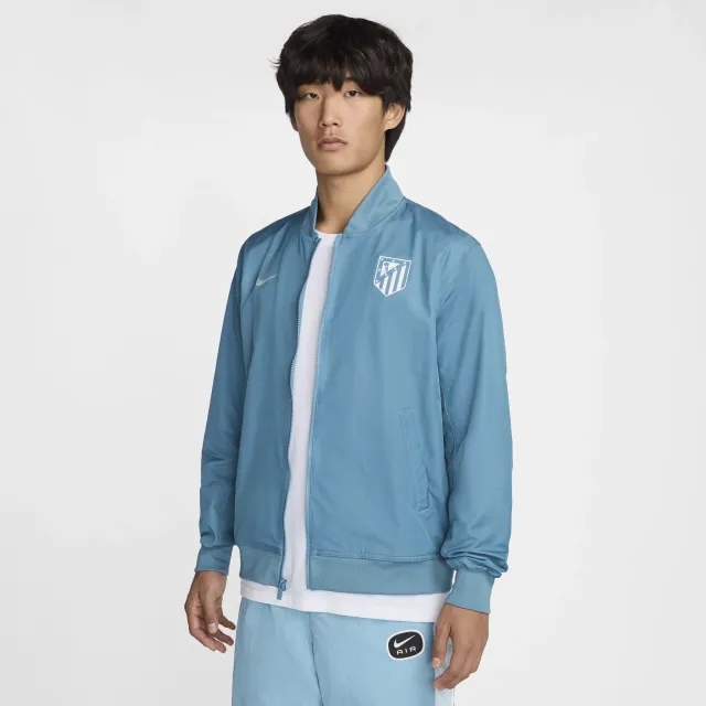 Atlético Madrid Sport Essentials Away Men's Nike Football Woven Unlined Bomber Jacket - Blue - Cotton/Nylon