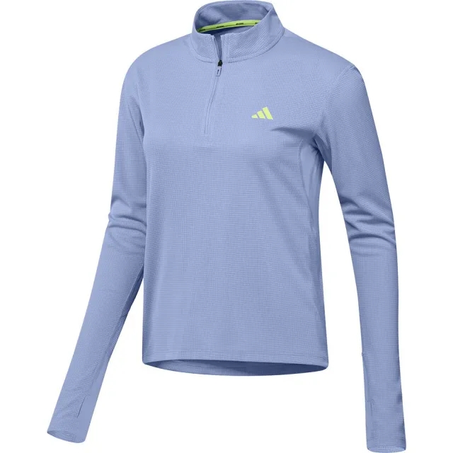 adidas Adizero 1/4 Zip Running Shirt Women - Light Blue