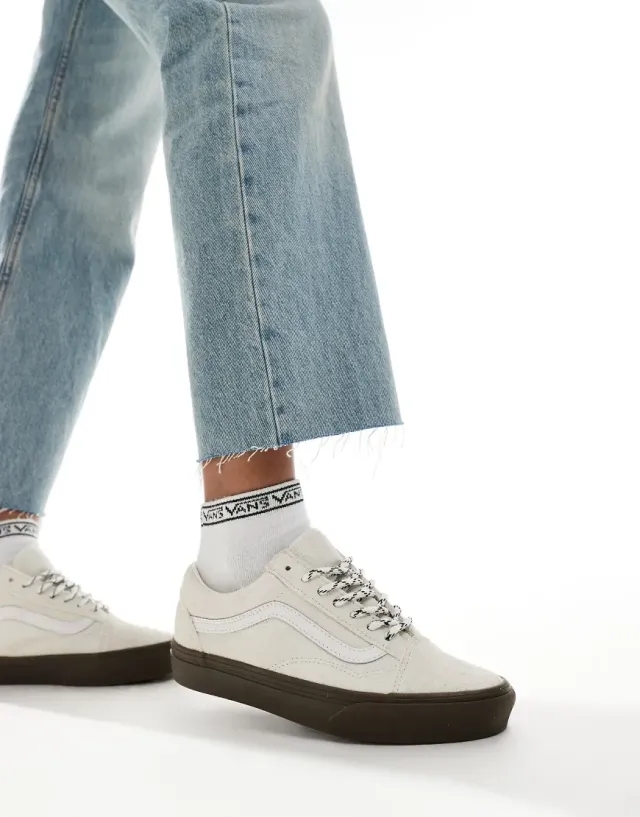 Vans - Old Skool Hairy Suede Shoes, Man, White